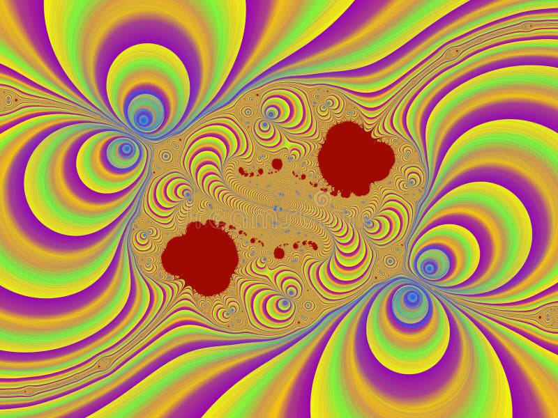 Green red blue violet petals, fractal, abstract background royalty free illustration