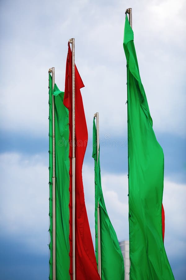 Green and red flags stock image. Image of power, communication 47871803