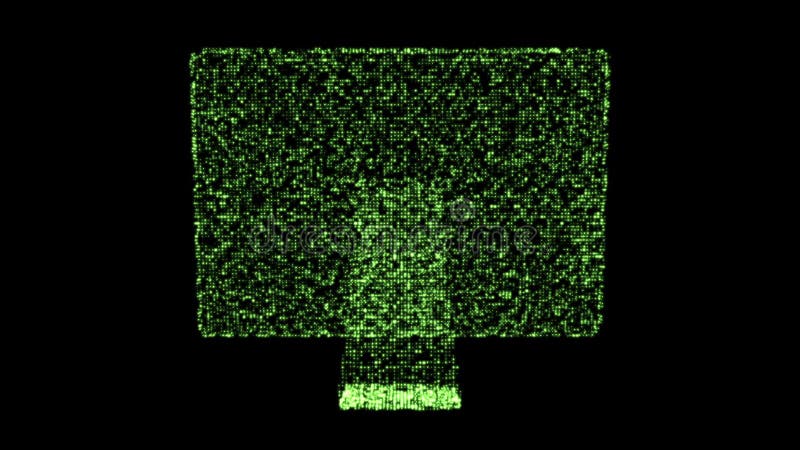 Green revolving computer monitor royalty free illustration
