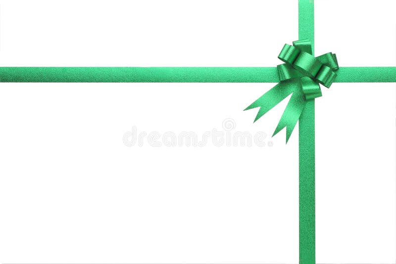 Green ribbon with bow stock image. Image of saturated 40879107