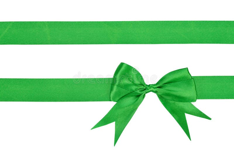 Green ribbon with bow stock image. Image of saturated 40879107