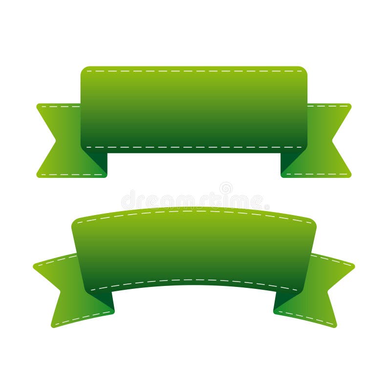 Green Ribbon set vector stock vector. Illustration of element - 122853651