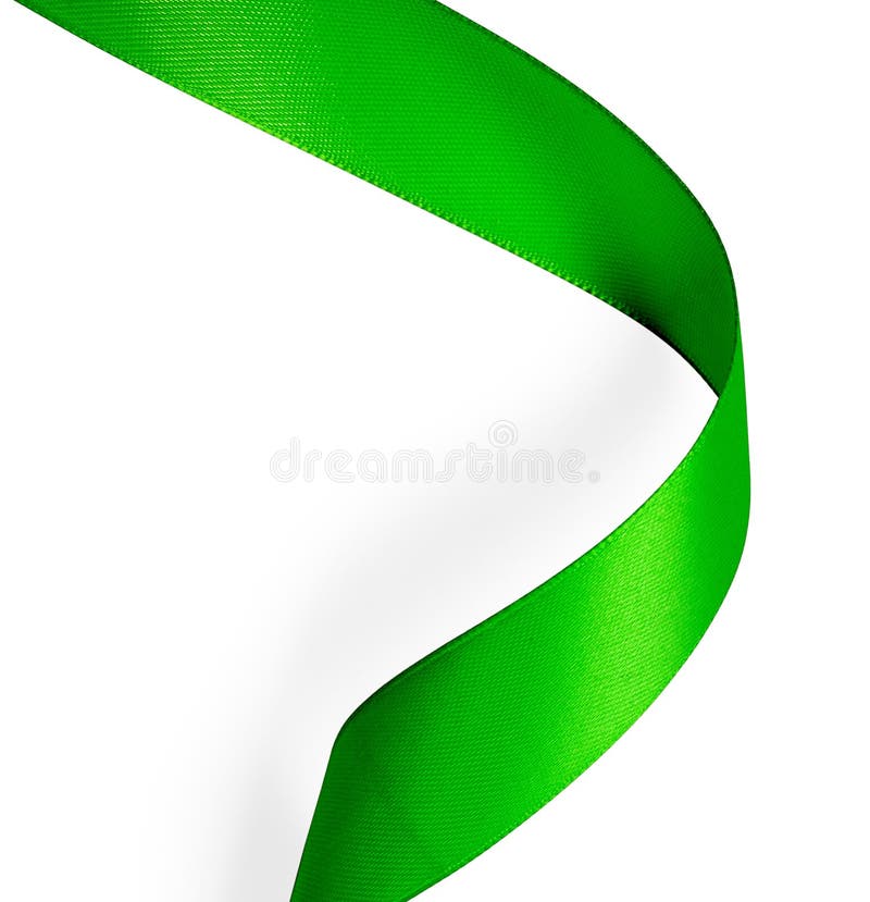 Green ribbon on white stock photo. Image of celebration - 81650414