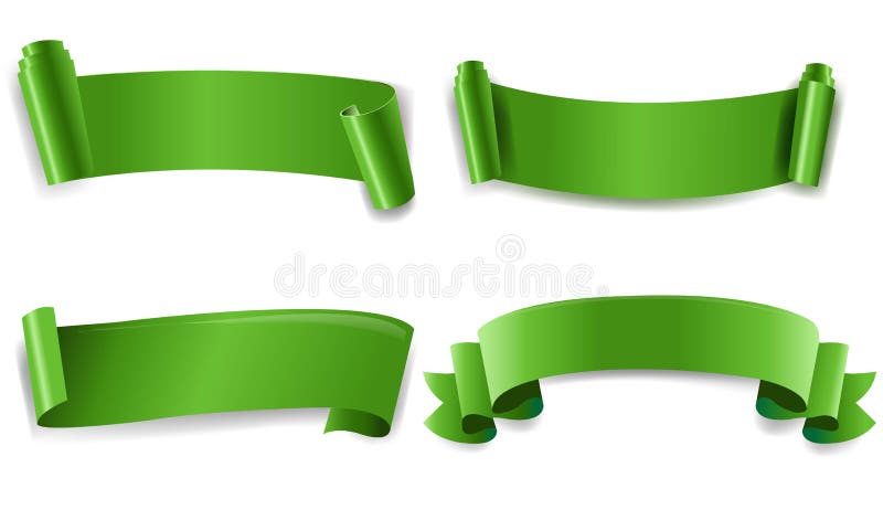 Green Ribbon With White Background Stock Vector - Illustration of flag