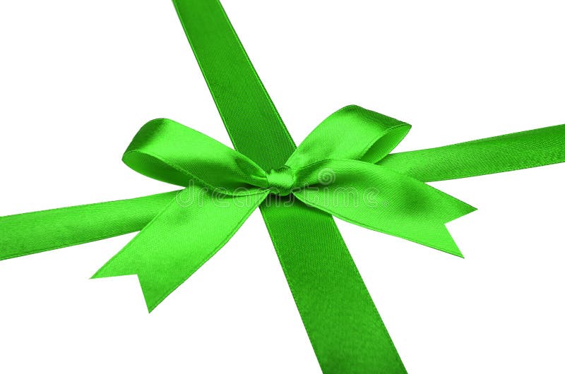 Green ribbons with bow stock image. Image of design, green 82777935