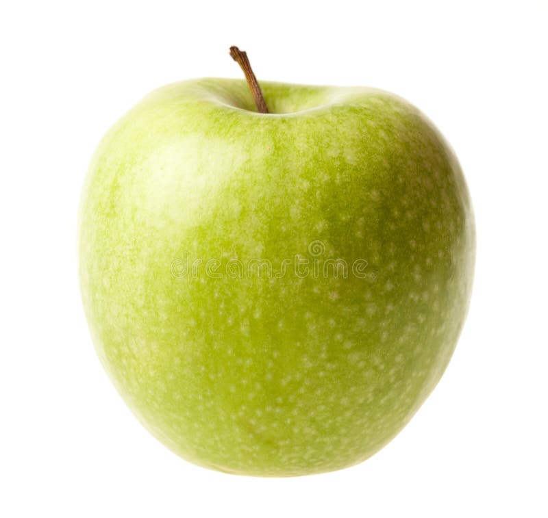 Green ripe apple isolated