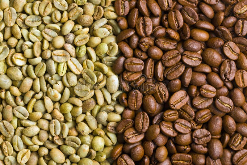 Green And Roasted Coffee Beans Stock Image Image Of Agriculture Background 27066517