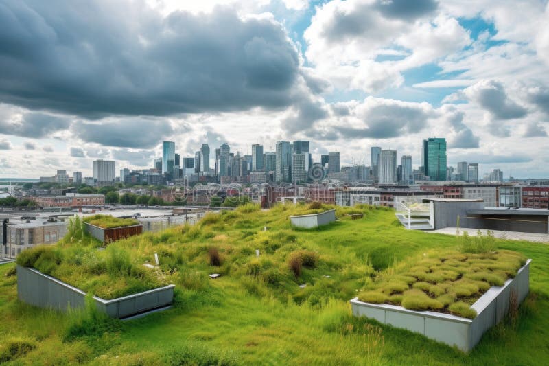 Green Rooftops with Solar Panels, Providing Clean Energy for the