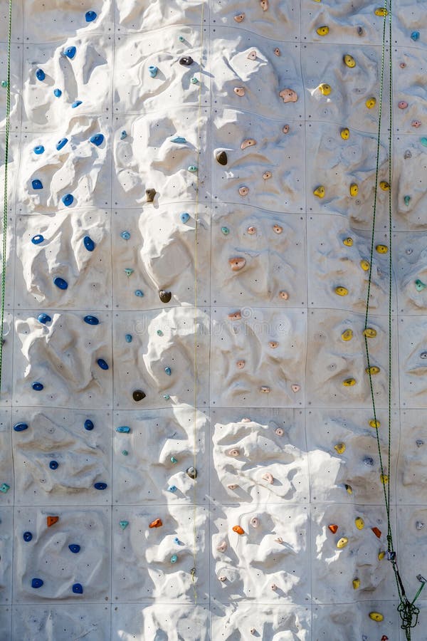 Green Ropes on Rock Climbing Wall Stock Photo Image of artificial