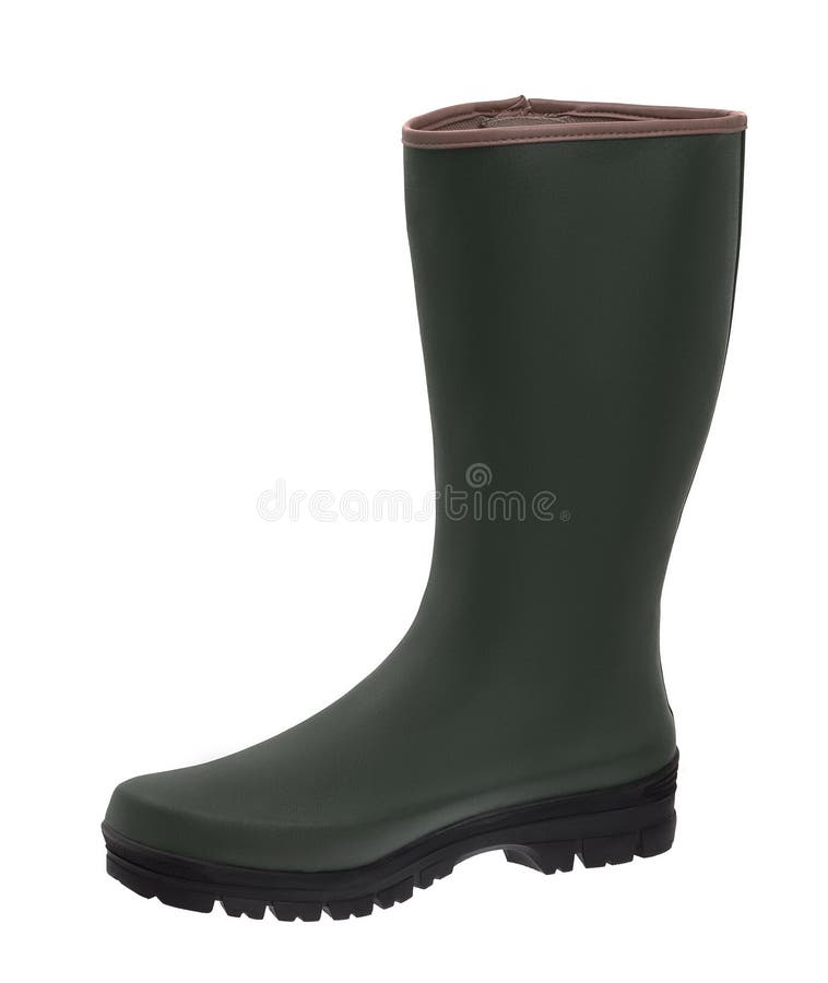Green Rubber Boot Isolated on White Stock Image Image of isolated