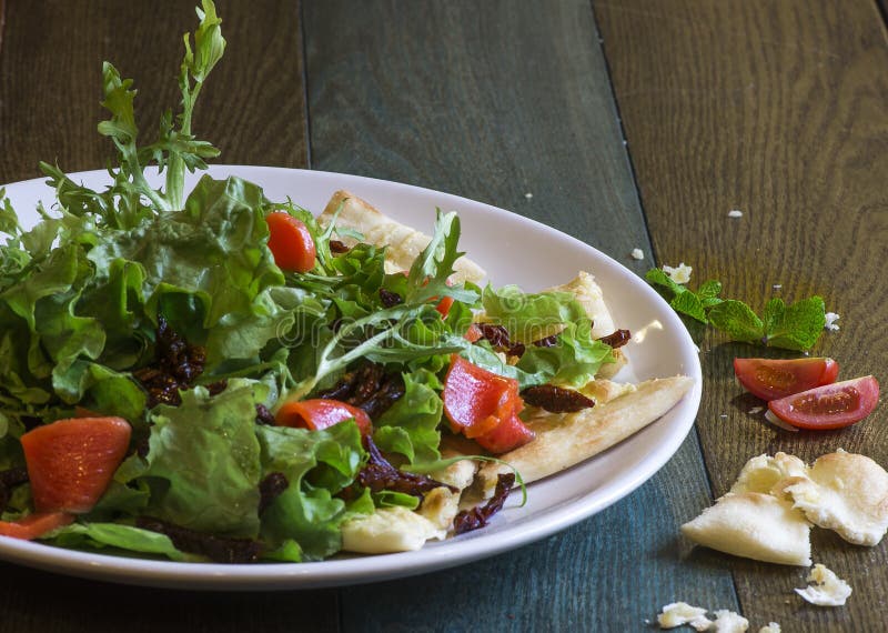 Green salad with fish stock photo. Image of multi, angle 82558918