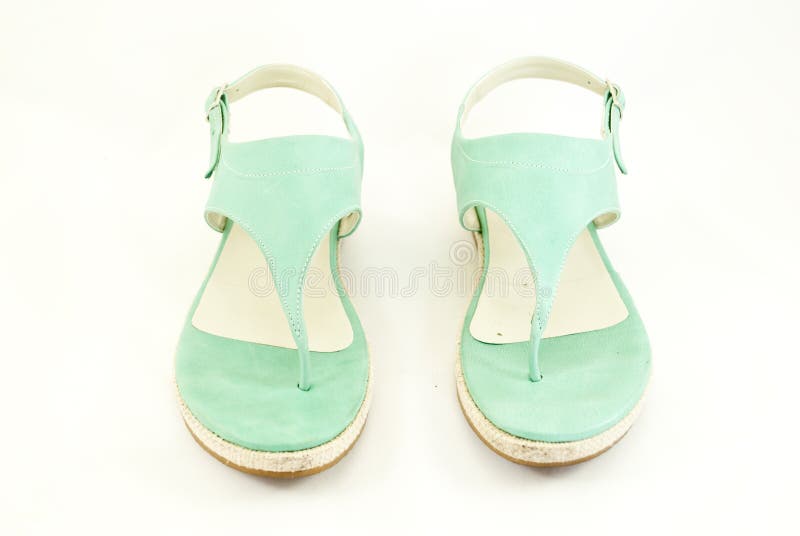 Green sandals stock photo. Image of footwear, leather 13367432