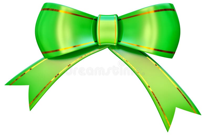 Green satin gift bow stock illustration. Illustration of birthsday 26712560