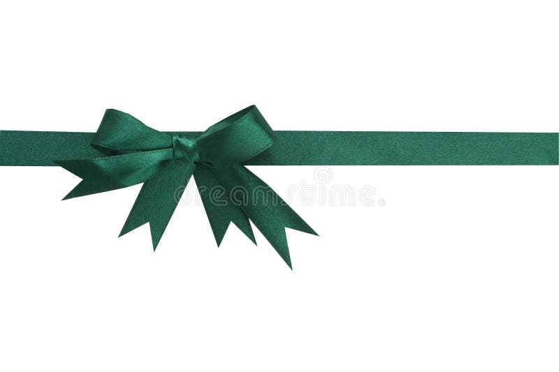 Green satin ribbon stock photos