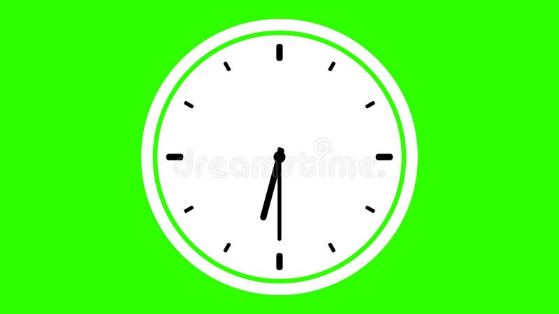 Green screen animation digital clock and analog circle clock 06. 30 vector illustration