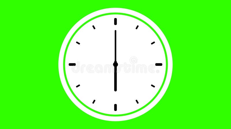Green screen animation digital clock and analog circle clock 06. 00 royalty free illustration