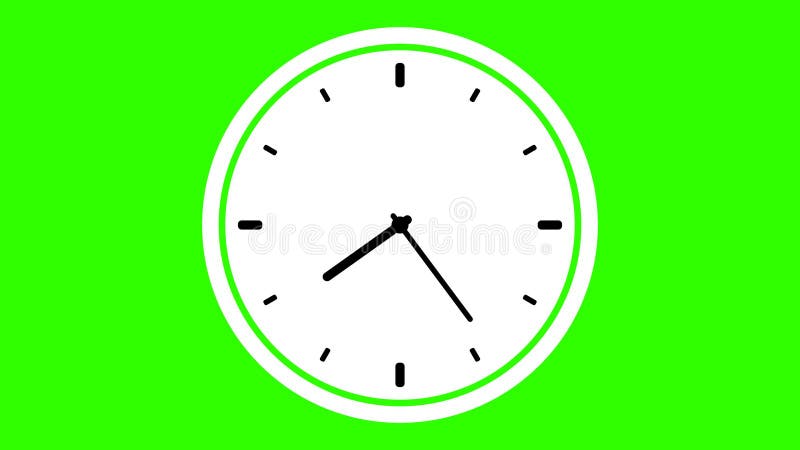 Green screen animation digital clock and analog circle clock 11 vector illustration