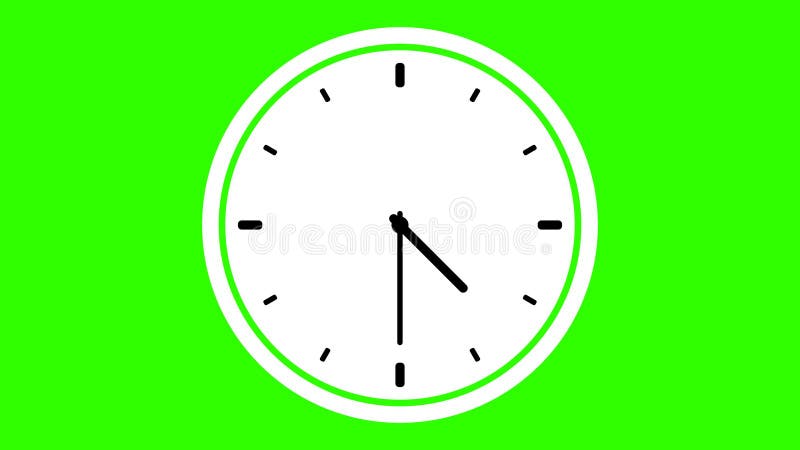Green screen animation digital clock and analog circle clock 04. 30 stock illustration