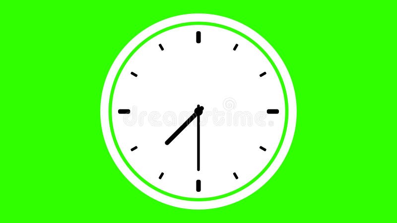 Green screen animation digital clock and analog circle clock 07:30 royalty free illustration