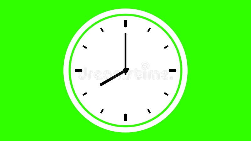 Green screen animation digital clock and analog circle clock 08. 00 royalty free illustration