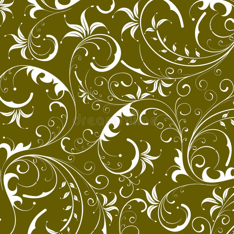 Green seamless flower damask background stock illustration Green seamless flower damask background stock illustration
