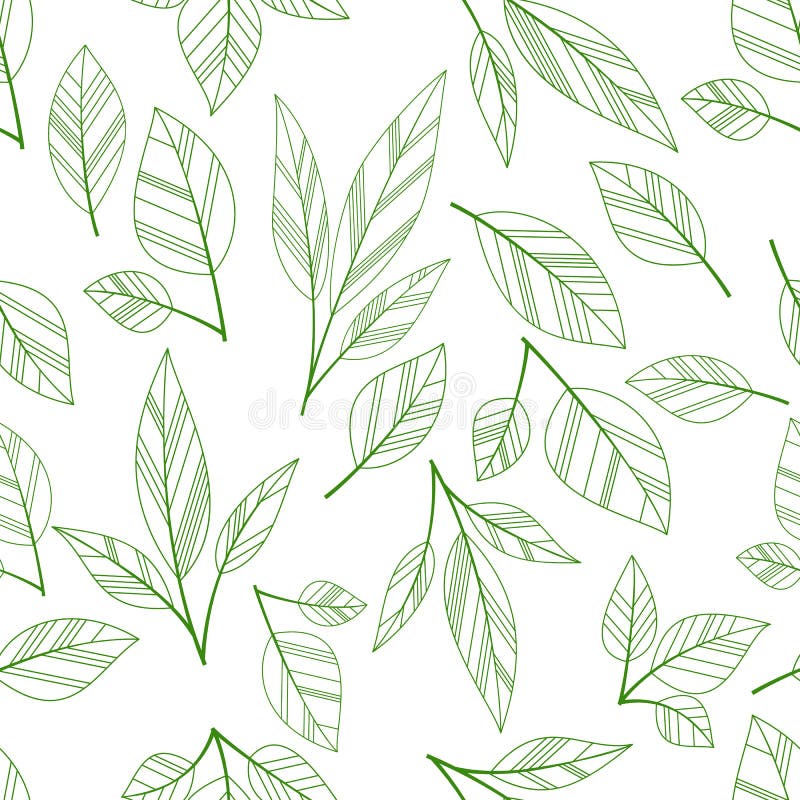 Green seamless leaves stock vector. Illustration of wallpaper - 64779003