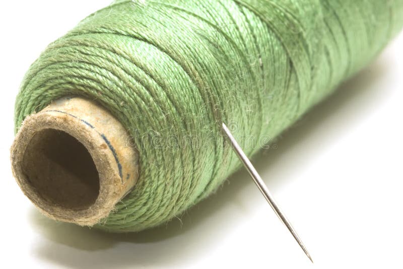 Green sewing thread stock image. Image of clothing, closeup 13581697