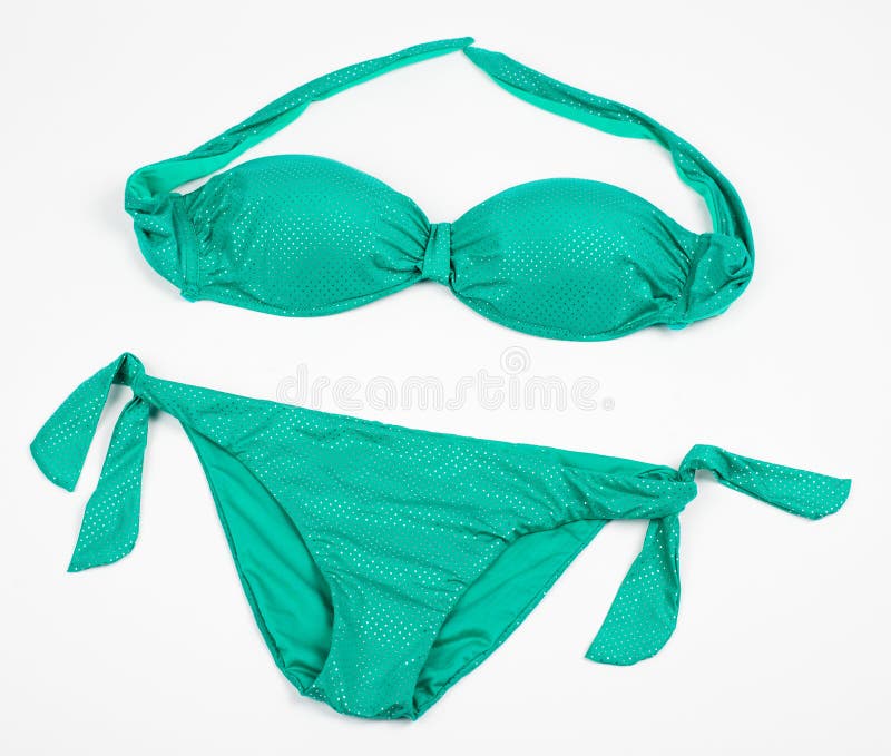 Green Shiny Bikini Isolated Stock Photo Image of personal, summer