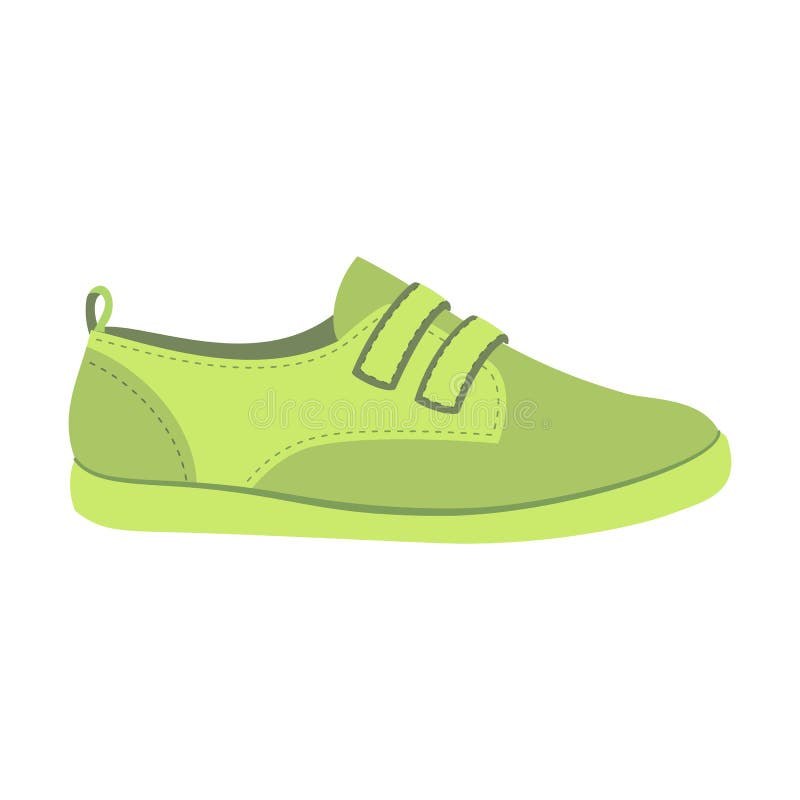 Green Shoe Icon, Flat Style Stock Vector Illustration of footwear
