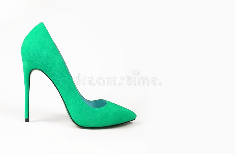 Green Shoes on White Background Stock Photo Image of beauty, fashion