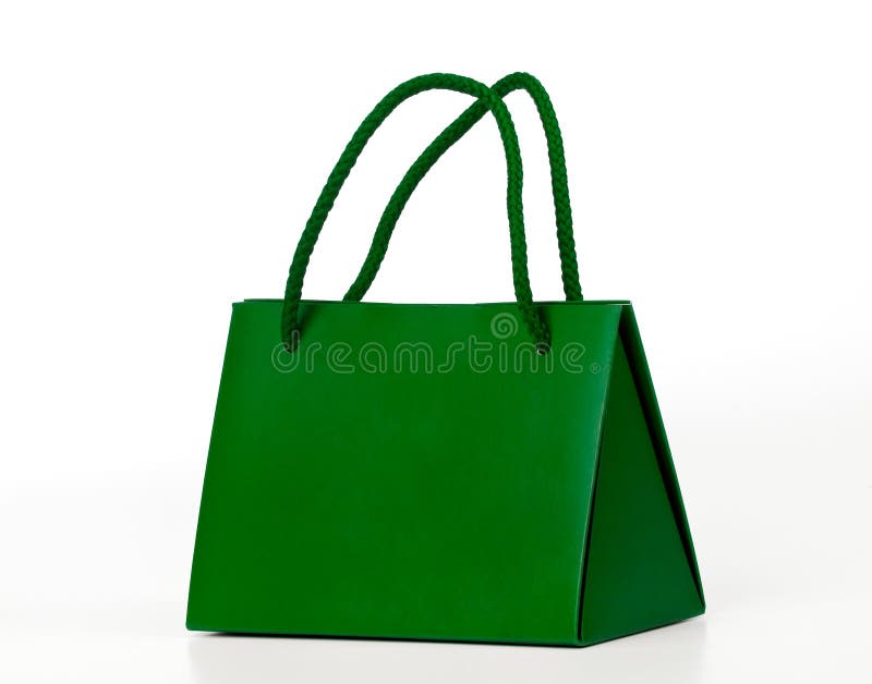 Green shopping bag. stock photo. Image of present, conceptual 24075484