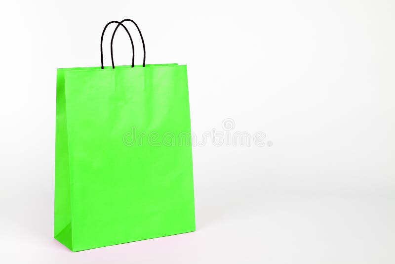 Green shopping bag. stock image. Image of green, space 33091173