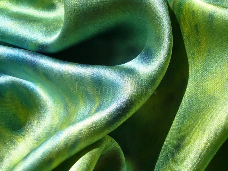 Green Silk Fabric. Natural Silk Stock Photo Image of fashion