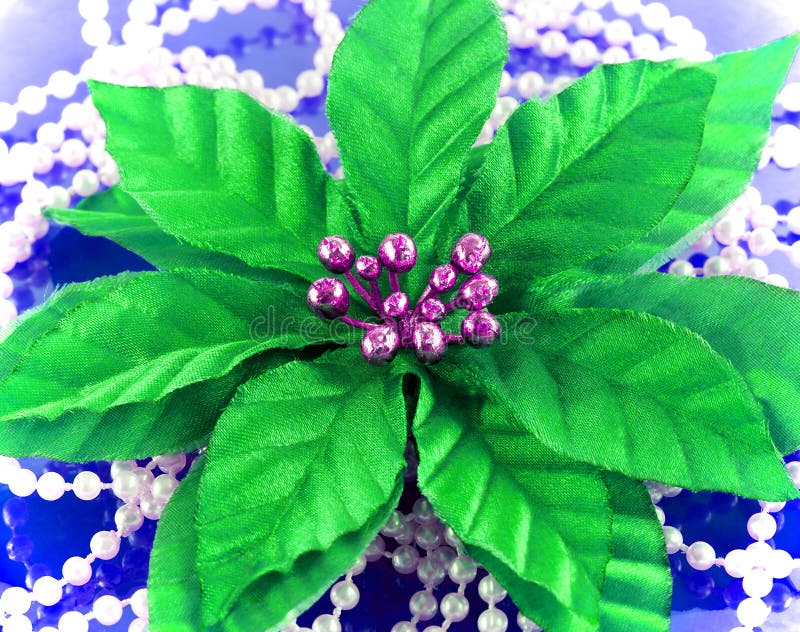 Green Silk Flower on Pearl String Stock Photo Image of petal, green