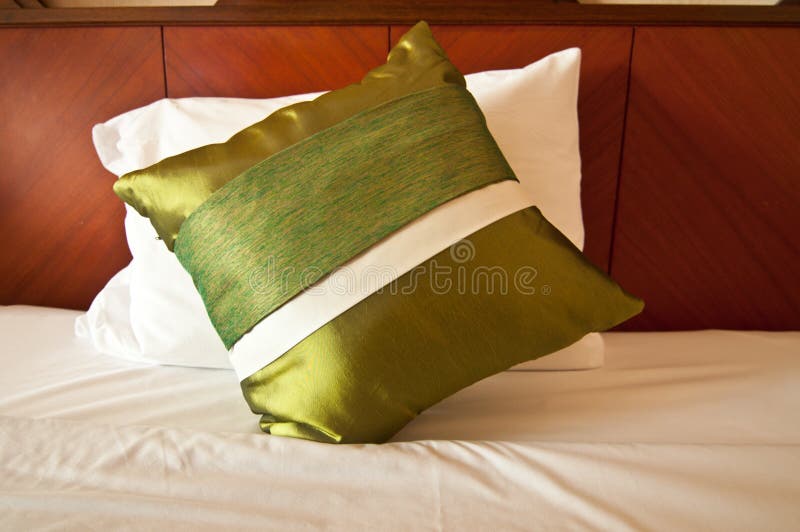 Green silk pillows stock image. Image of domestic, decor 43222595