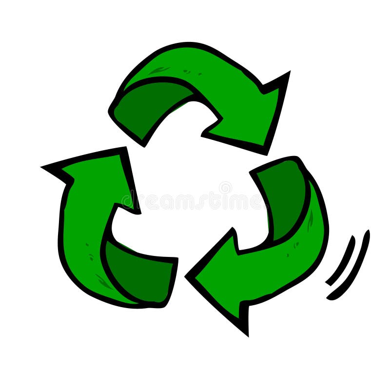 Green Simple Vector Symbol, Recycle, at white background vector illustration