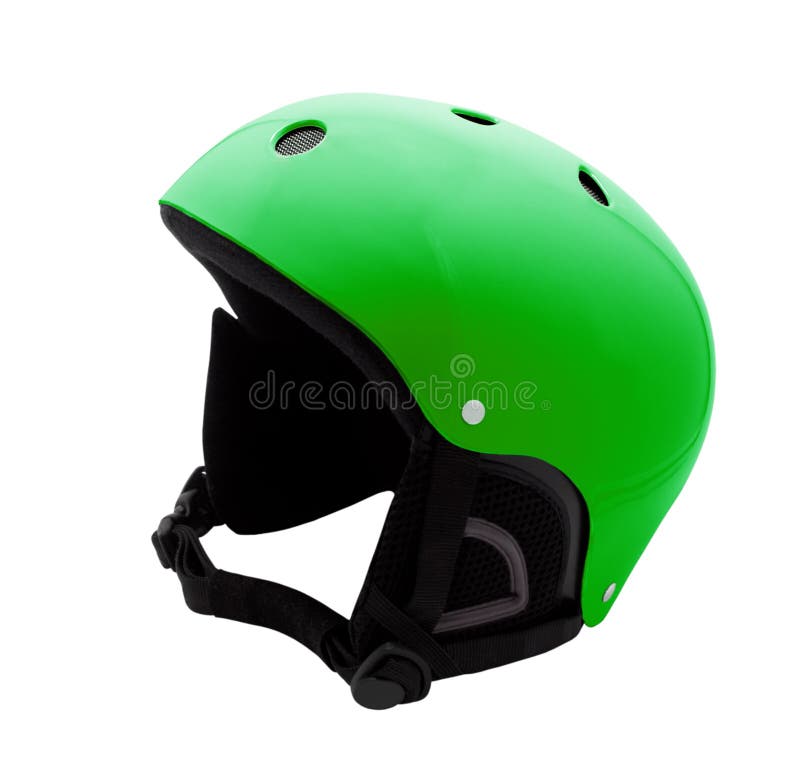 Green Ski Helmet Isolated on White Stock Image Image of clothing