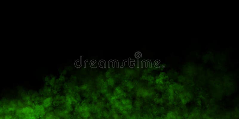 Green smoke cloud on transparent background mockup template for visual effects presentations or digital projects vector illustration