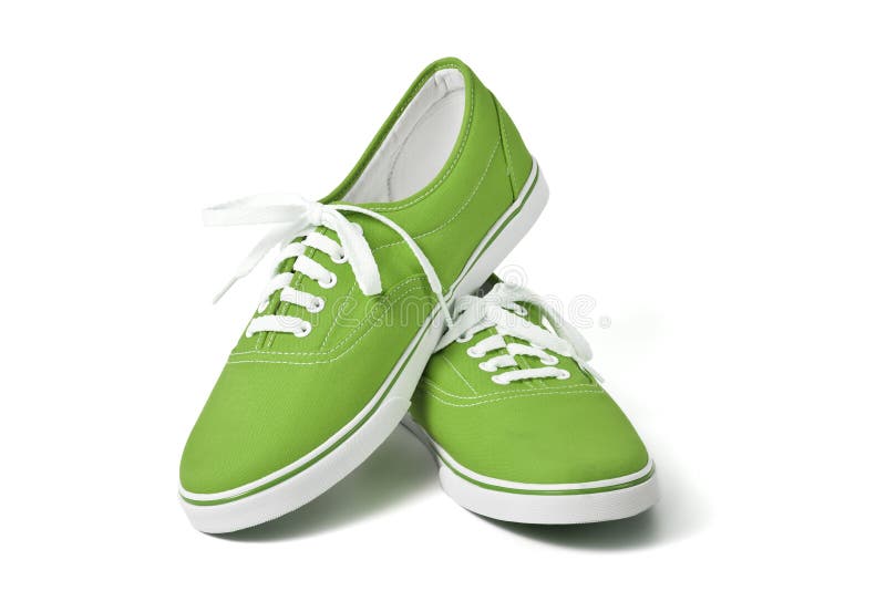 green sneakers