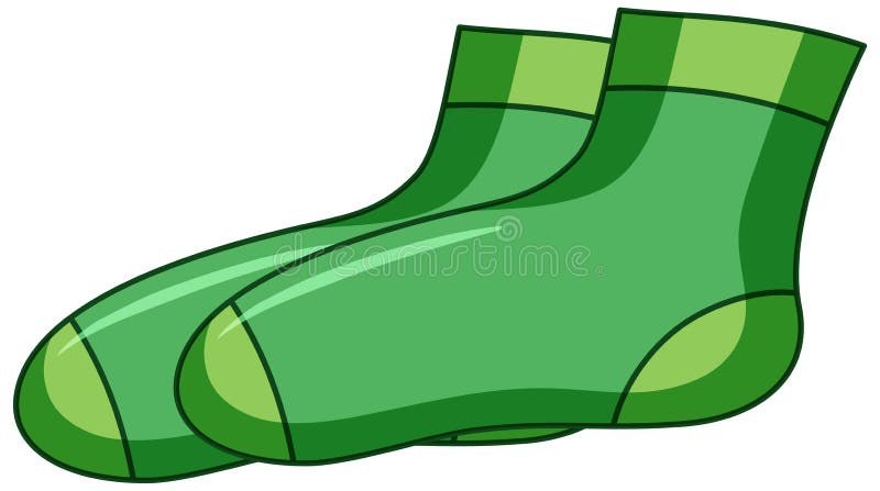 Green Socks Cartoon Style Isolated on White Background Stock Vector -  Illustration of socks, isolated: 204555515