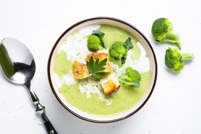 Green Soup Puree with Broccoli. Stock Image - Image of vegetable, cream ...