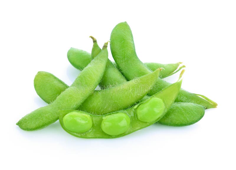 Green Soybeans on White Background Stock Image Image of healthy, background 215284063