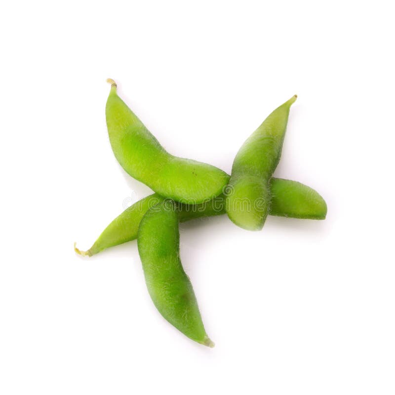 Green Soybeans on White Background Stock Photo Image of nutrition