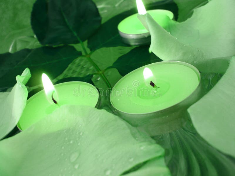 Verde balneario esenciales (velas a rosas entradas en el agua) 