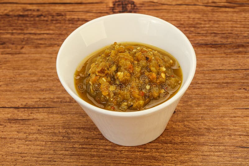 Green Spicy Sauce in the Bowl Stock Photo Image of healthy, salsa