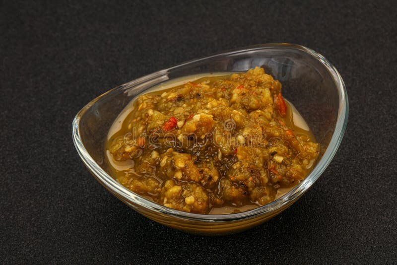 Green Spicy Sauce in the Bowl Stock Image Image of vegetable, garlic