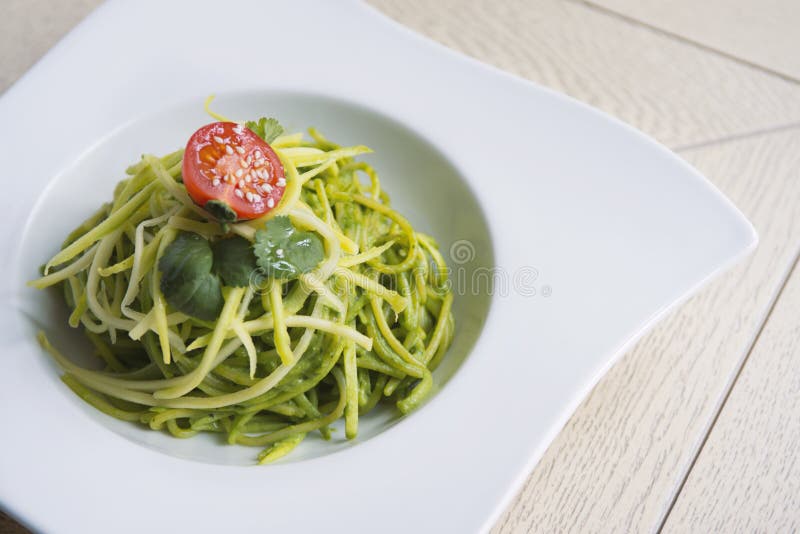 Green spinach spaghetti stock photo. Image of herb, modern 152120228