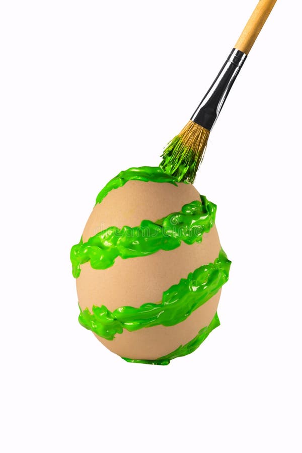 Green Spiral Brush Stroke on the Egg Stock Illustration Illustration