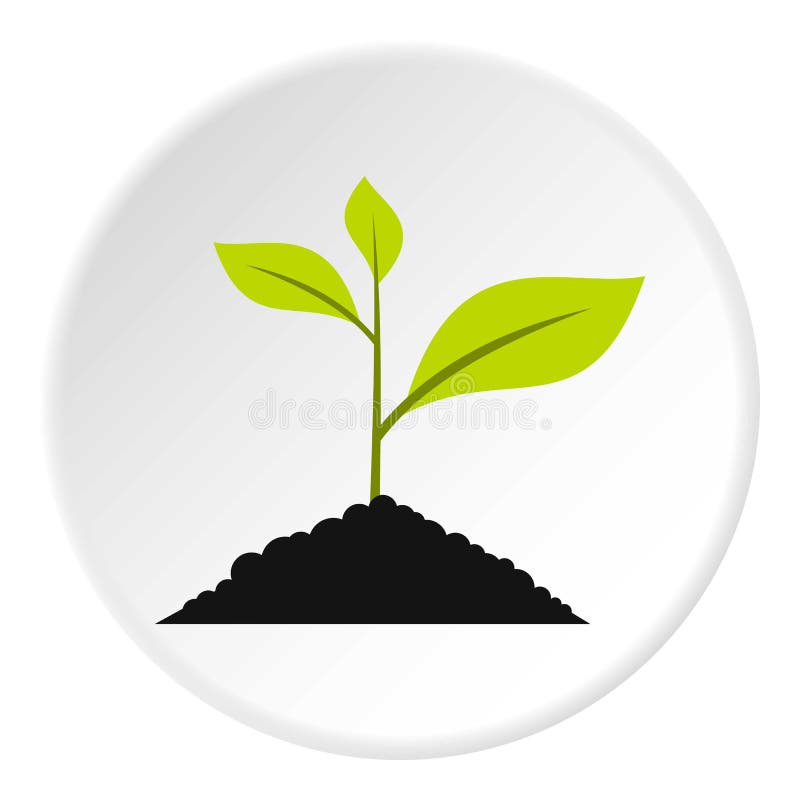 Green sprout icon circle stock vector. Illustration of grow 95434117