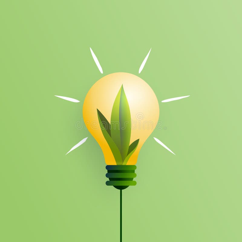Green Sprout in Light Bulb.Green Energy and Alternative Sources Concept